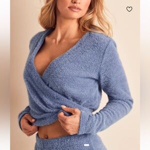 Adore Me Soft Blue V-Neck Sweater